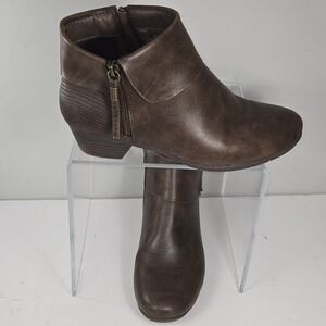 Kim Rogers Rusty Brown Ankle Boots Womens 8W Ultra Comfort Zip Boots WRF23-51906